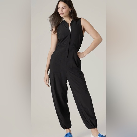 New Athleta Brooklyn Utility Jumpsuit Black size 4
